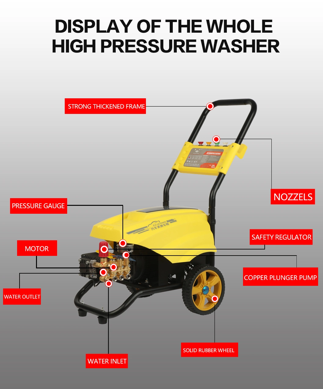 130bar/1885psi Electric High Pressure Washer Car Washer Cleaning Machine 2.2kw/3HP High Pressure Cleaning Washer Cleaner Single Phase at-N95