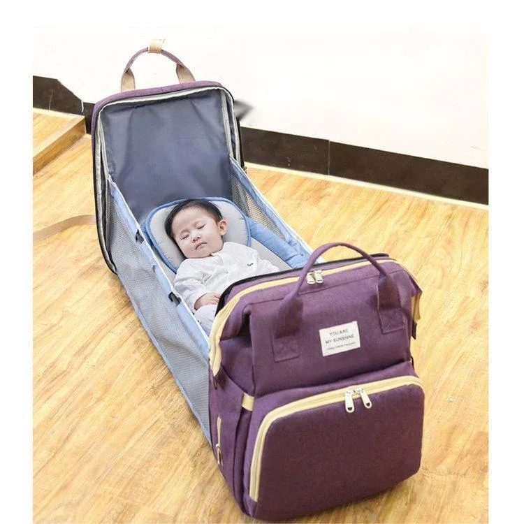 Fashion Multifunction Large Capacity Waterproof Baby Diaper Sleeping Bag Backpack