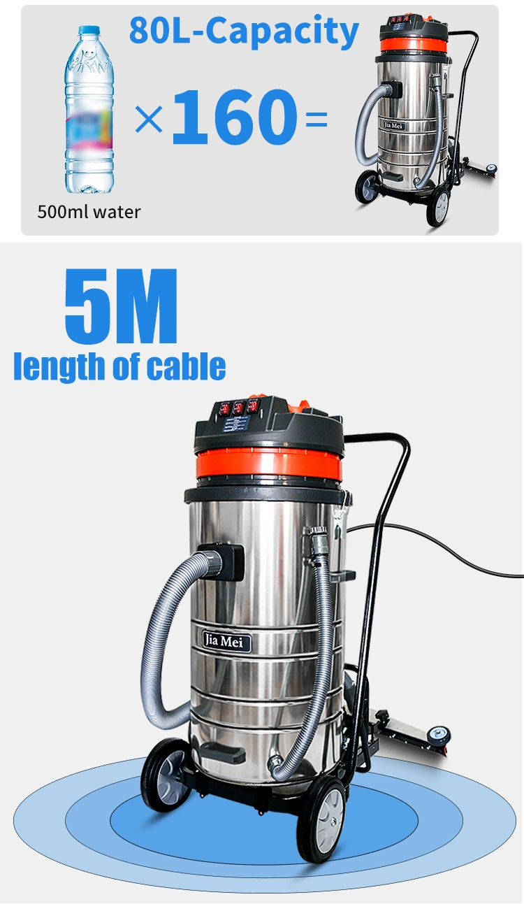 3000W 80L High Quality Wet Dry Bagless Industrial Vacuum Cleaner